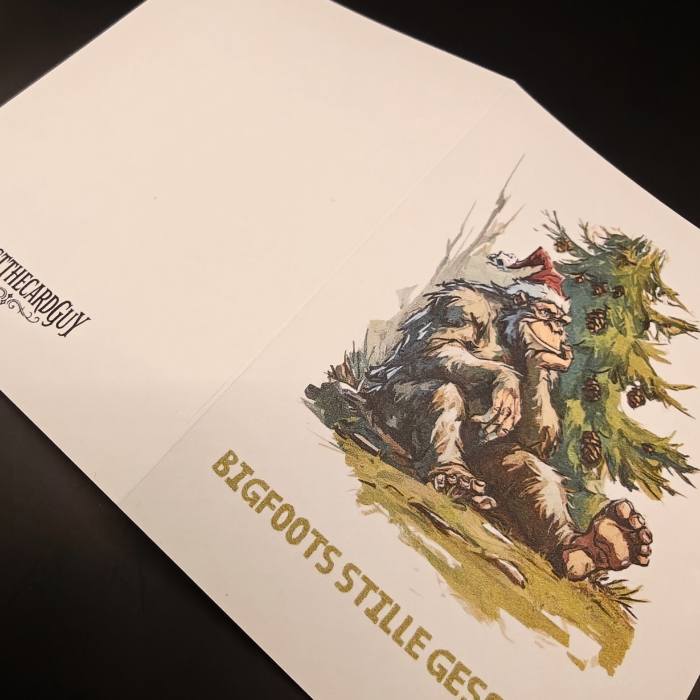 Kerstkaart over stille goedheid – Bigfoots Stille Geschenk