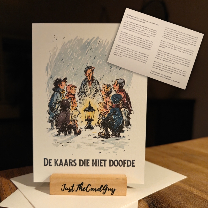 Hoopvolle kerstkaart – De Kaars die Niet Doofde | Over moed en licht in de storm