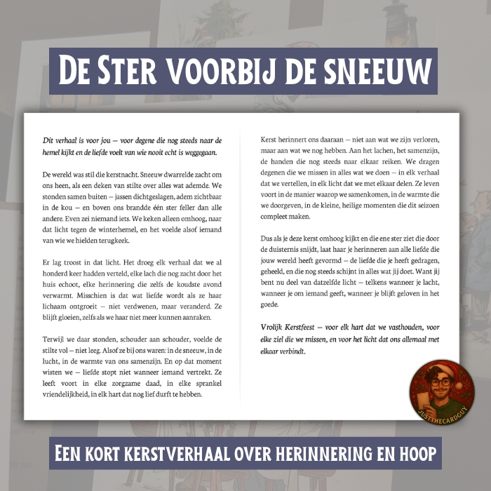 Kerstkaart over hoop en herinnering – De Ster voorbij de Sneeuw